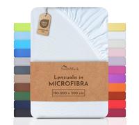 NatureMark - Lenzuola in microfibra a prezzo speciale! tante misure e colori a marchio (180x200-200x200 cm, bianco)