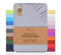 NatureMark lenzuolo in microfibra - morbido, traspirante e facile da curare - 180x200-200x220 cm, Grigio Argento