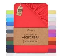NatureMark lenzuolo in microfibra - morbido, traspirante e facile da curare - 90×200-120×200 cm, Rosso