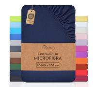NatureMark lenzuolo in microfibra - morbido, traspirante e facile da curare - 90x200-120x200 cm, Blu Marina