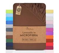 NatureMark lenzuolo in microfibra - morbido, traspirante e facile da curare - 90x200-120x200 cm, Marrone Cioccolato