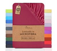 NatureMark lenzuolo in microfibra - morbido, traspirante e facile da curare - 90x200-120x200 cm, Rosso Bordeaux