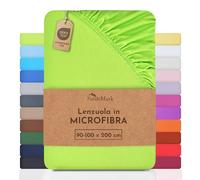 NatureMark lenzuolo in microfibra - morbido, traspirante e facile da curare - 90x200-120x200 cm, Verde Mela