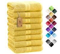 NatureMark Lot de 8 serviettes de toilette en tissu éponge, 100% coton, Jaune, 50 x 100 cm