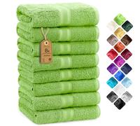 NatureMark Lot de 8 serviettes de toilette en tissu éponge, 100% coton, Vert pomme, 50 x 100 cm