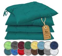 NatureMark Set 4 Cuscini per Sedie con Cordini 40x40 cm - Set di Cuscini Imbottiti per Cucina, Giardino e Interni - Colore Olio