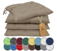 NatureMark Set 4 Cuscini per Sedie con Cordini 40x40 cm - Set di Cuscini Imbottiti per Cucina, Giardino e Interni - Colore Sabbia beige
