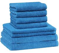 NatureMark set asciugamani 8 pezzi 100% cotone - 4 asciugamani ospite, 2 viso, 2 teli doccia, set bagno, Blu Reale - 30x50, 50x100, 70x140 cm