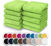 NatureMark Set da 10 panni in spugna per viso e mani - 100% cotone, morbidi e assorbenti - 30×30 cm, Mela Verde