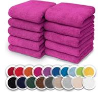 NatureMark Set da 10 panni in spugna per viso e mani - 100% cotone, morbidi e assorbenti - 30×30 cm, Rosa