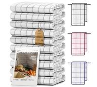 NatureMark Set da 10 strofinacci 50x70 cm - 100% cotone, assorbenti e resistenti - Canovacci da cucina, asciugapiatti in Grigio antracite
