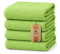 NatureMark Confezione da 4 asciugamani da bagno, in 100% cotone, da 70 x 140 cm, di colore Verde mela