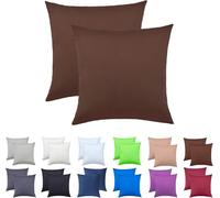 NatureMark Set di 2 federe in jersey - elastico, morbido, traspirante e delicato sulla pelle - federe lavabili - 50 x 50 cm - marrone cioccolato