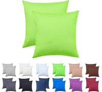 NatureMark Set di 2 federe in jersey - elastico, morbido, traspirante e delicato sulla pelle - federe lavabili - 50 x 50 cm - verde mela