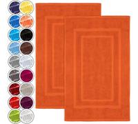 NatureMark Set di 2 Tappeti da Bagno 50x80 cm - Cotone Spugna 800 g/m² - Tappeti Bagno Spessi e Altamente Assorbenti - Asciugatura Rapida - Senza Base in Gomma - Terracotta