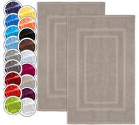 NatureMark Set di 2 Tappeti da Bagno 50x80 cm - Cotone Spugna 800 g/m² - Tappeti Bagno Spessi e Altamente Assorbenti - Asciugatura Rapida - Senza Base in Gomma - Sabbia/Beige