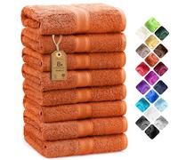 NatureMark Set di 8 asciugamani per le mani - 100% cotone - asciugamani assorbenti e resistenti, dimensioni 50x100 cm, Terracotta