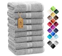 NatureMark Set di 8 asciugamani per le mani - 100% cotone - asciugamani assorbenti e resistenti, dimensioni 50x100 cm, Grigio Argento