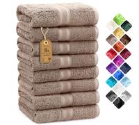 NatureMark Lot de 8 serviettes de toilette en tissu éponge, 100% coton, Sable/beige, 50 x 100 cm