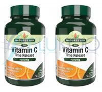 Natures Aid Vit C 1000mg Bioflavonoidi Agrumi a Rilascio Temporale 90 Compres...