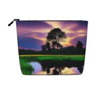 Nature's Beauty Pouch per il trucco monostrato effetto lino con cerniera, per soddisfare le tue esigenze quotidiane o di viaggio