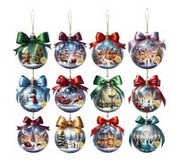 Nature's Birds Set Di Ornamenti In , Qualità Di Lunga Durata, 8x8x0,4 Cm, Ornamenti Per Albero Di Natale In C Ardinal Bird, Palline Di Natale In Trasparente, Design A Tem