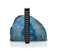 Nature's Decorations - Fermalibri in agata di qualit con geode verde acqua e paracolpi in gomma per mensole, ufficio, casa e arredamento - Coppi