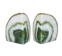 Nature's Decorations - Fermalibri in agata di qualit , con paracolpi in gomma, per mensole, ufficio, casa, resistenti e carini, fermalibri in pie