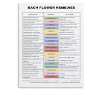 Natures Emotional Almanac Poster Flower Chart Wall-Art | Botanical flower chart design for creating a calming counseling office atmosphere(Unframed,16x24inch(40x60cm))