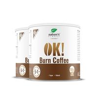 Nature's Finest OK!Burn Coffee, Caffè Solubile 300 g (2x150 g) | Caffè solubile con guaranà, L-carnitina e vitamina C - gusto pieno di caffè, pronto in un minuto, 15 tazze