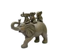 Nature's Mark Statua decorativa in resina a forma di elefante, altezza 20,3 cm, con 3 elefanti (grigio)