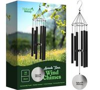 Nature's Melody Aureole Tunes Campane a vento da esterno con 6 tubi sintonizzati su scala pentatonica Mi, 100% alluminio antiruggine, finitura a polvere e gancio a S per appenderlo, regalo