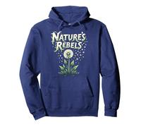 Nature's Rebels: Tarassaco Erbacce Arte Botanica Felpa con Cappuccio, Unisex per Adulti, Navy, L