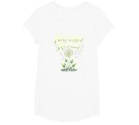Nature's Rebels: Tarassaco Erbacce Arte Botanica Maglietta, Ragazze, Bianco, L
