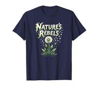 Nature's Rebels: Tarassaco Erbacce Arte Botanica Maglietta, Uomo, Navy, L
