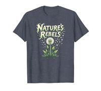 Nature's Rebels: Tarassaco Erbacce Arte Botanica Maglietta, Uomo, Pervinca, L