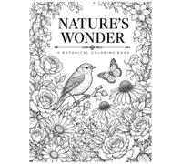 Nature's Serenity: A Grayscale Coloring Book for Adults Featuring Flowers, Forests, Animals & Botanical Gardens for Stress Relief and Relaxation