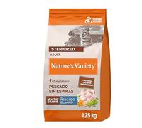 Nature's Variety Healthy Grains - Cibo per gatti sterilizzati adulti con pesce bianco senza spine - 1,25 kg