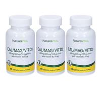 NaturesPlus Cal/Mag/VIT D3 con Vitamina K2 Tavolette 3x90 pz Compresse