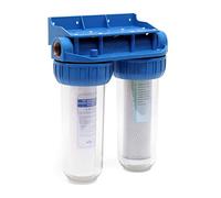 Naturewater Filtro dell'acqua a 2 livelli NW-BR10B3, con cartucce filtranti da 254 mm, attacco tubo 26,16 mm