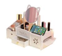 Naturezhen Make Up Organiser, Organizer Trucchi con Cassetti Specchio, Multiuso Organizzatore Trucchi per gioielli, spazzole, rossetto e creme, cosmetici per Comò, Camera da Letto