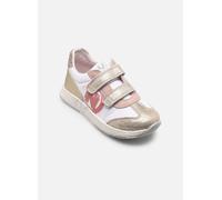 Naturino Sneakers in Pelle e Tessuto con Glitter, Platino-Bianco 30
