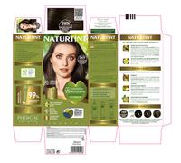 " Naturtint | Colorazione senza ammoniaca | Copertura dei capelli grigi al 100% | Ingredienti vegetali | Colore naturale e di lunga durata | 3WN Castano Scuro Radiante Naturale | 170ml