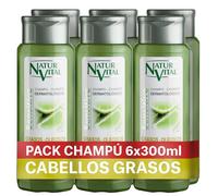 NaturVital - Confezione da 6 shampoo per capelli grassi sensitivi, senza parabeni e silicone, naturale, dermatologico per pelle atopica e sensibile, per uomo e donna 6 x 300 ml