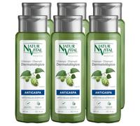 NaturVital Confezione da 6 shampoo Sensitive antiforfora dermatologico, senza parabeni e silicone, per pelli sensibili e atopiche, tratta la forfora e la desquamazione, 6 x 300 ml