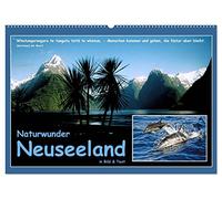 Naturwunder Neuseeland - in Bild und Text (Wandkalender 2026 DIN A2 quer), CALVENDO Monatskalender: Das schönste Ende der Welt