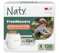Naty FreeMovers Pannolini a Mutandina, Taglia 4 (8-15 kg), 108 pezzi