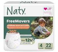 Naty FreeMovers Pannolini a Mutandina, Taglia 4 (8-15 kg), 22 pezzi