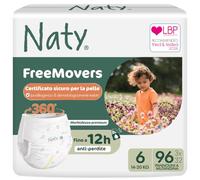 Naty FreeMovers Pannolini a Mutandina, Taglia 6 (14-20kg), 96 pezzi