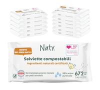 Naty Salviettine per Neonati e Bambini, 98% Acqua, 672 pezzi (12 conf.)